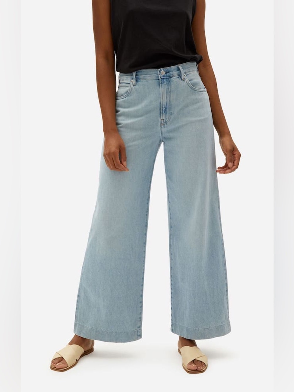 Everlane The Summer Wide Leg Jeans Size 30 Super Soft Denim High Waisted Casual